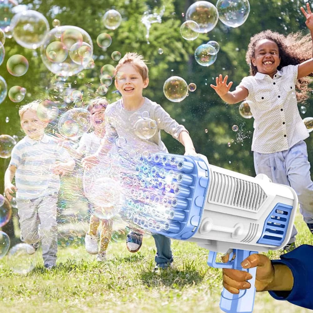 36-Hole Bubble Gun Bazooka for Kids Colourful Bubbles Maker